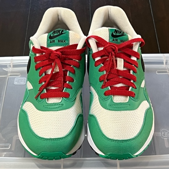 DS 2010 NIKE AIR MAX 1 NIKEID x HEINEKEN SHOES GREEN/RED/WHITE SZ MEN’S 8 RARE - Picture 2 of 14